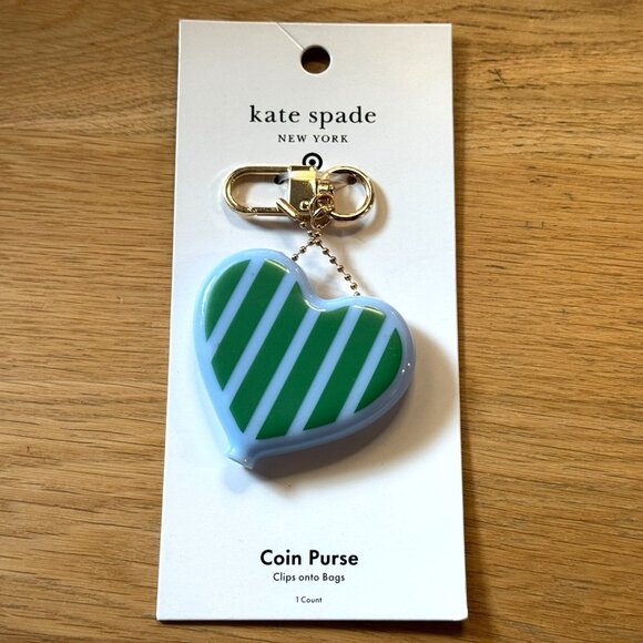 Striped Heart Coin Purse Bag Charm - kate spade new york x Target, Green/Blue - Picture 4 of 10